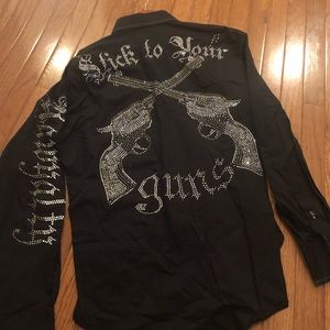 Button down swarovski shirt